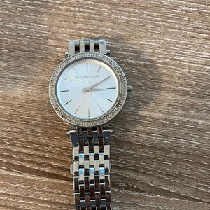 Michael Kors Silver Watch with Crystal Accents